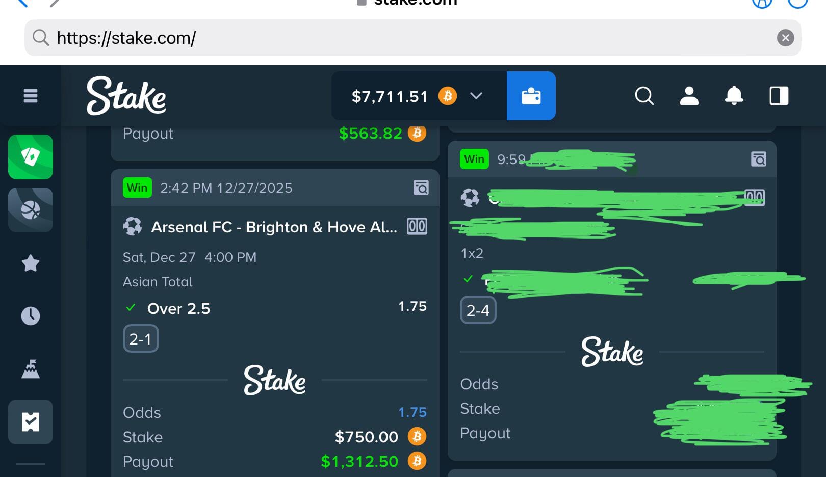 The own goal helped a lot. I think many others took also over 2.5 goals?