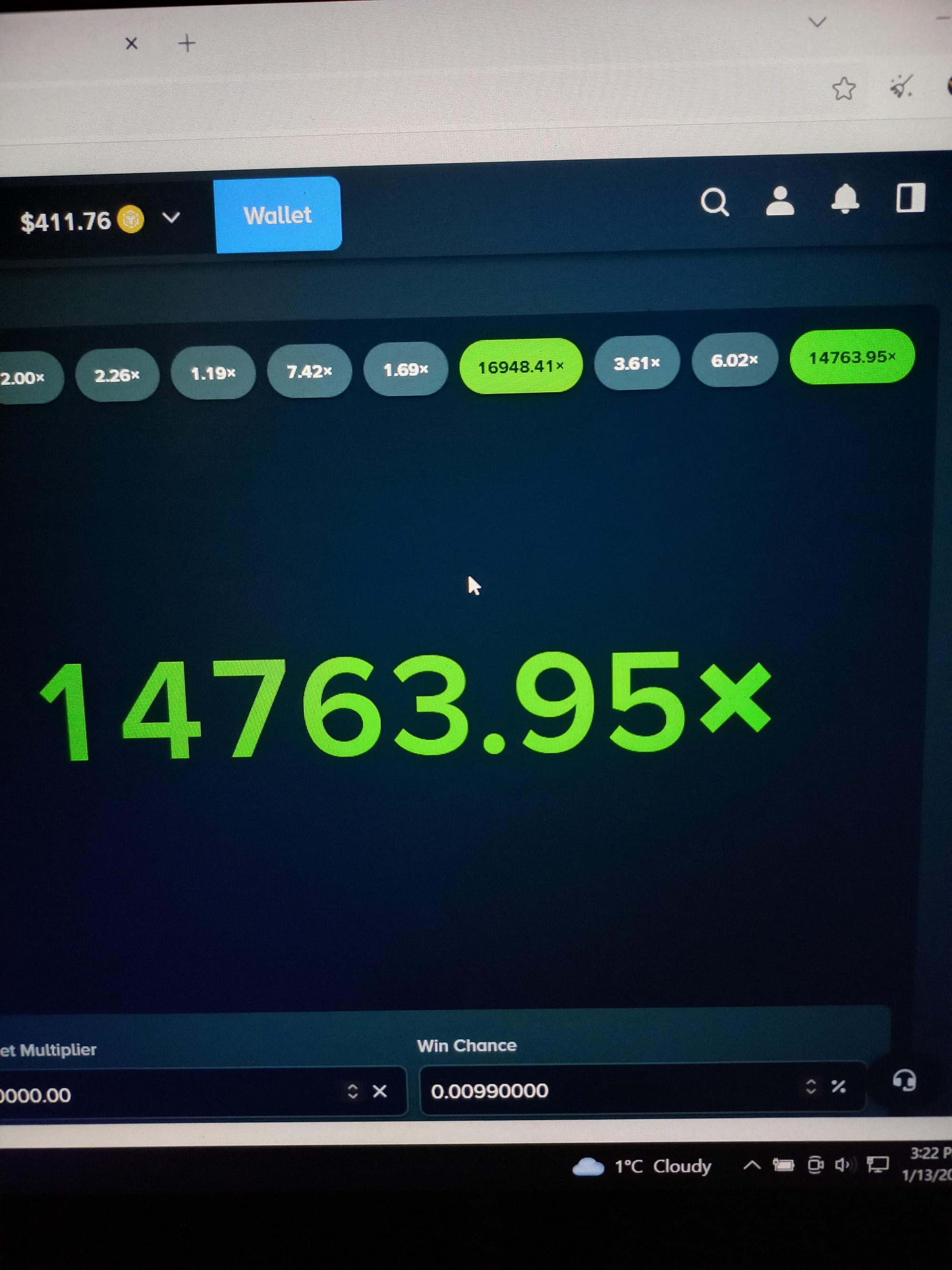 Limbo b2b 10kx on 100$ win