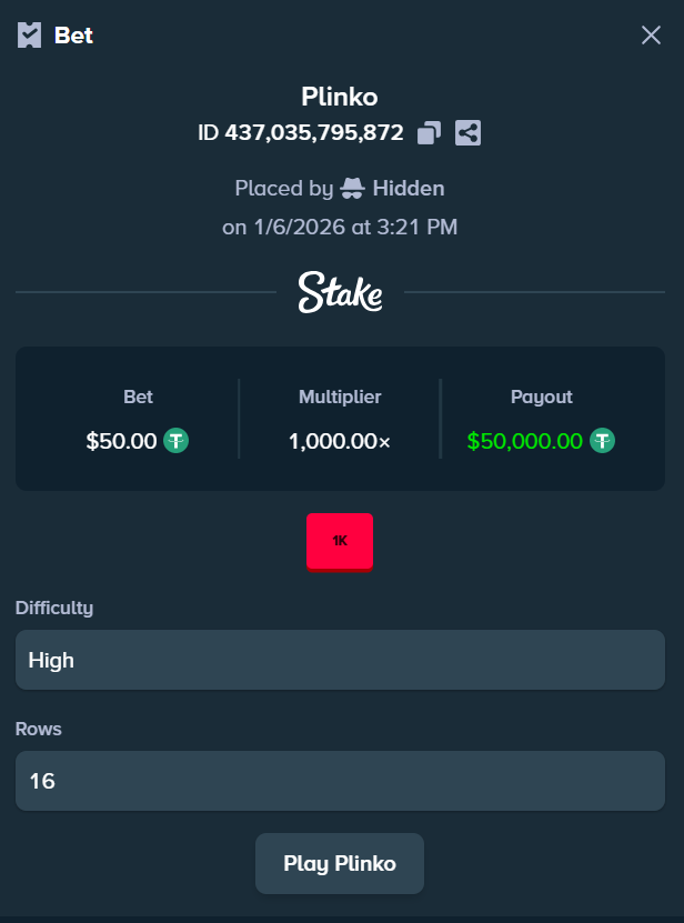 Been chasing plinko with initially $20 balls, 1 week and $11k later...