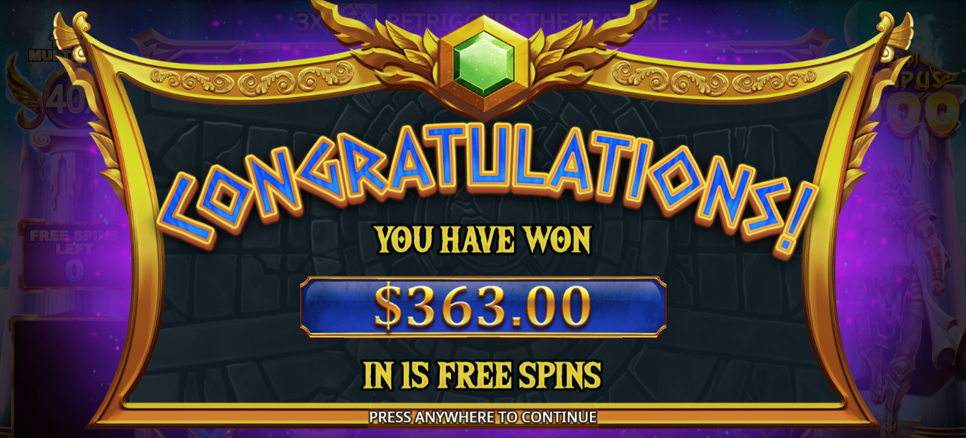Took me about $20 in $1 spins to get me in the bonus and landed a 10x first spin