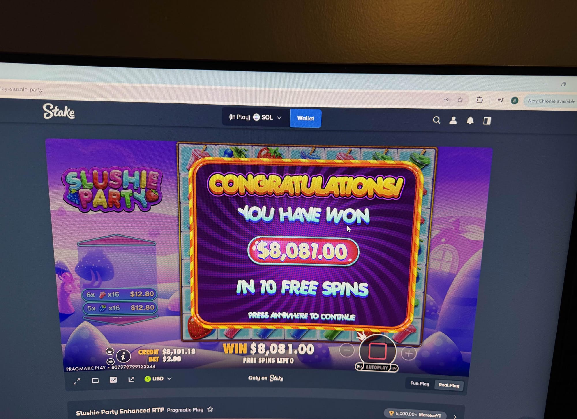 Wish I spun into this on a bigger bet size