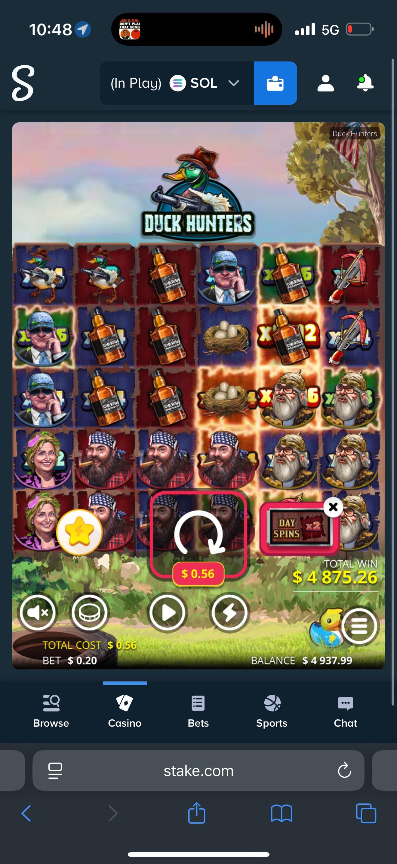 No way, 0.56 spins on duck hunters